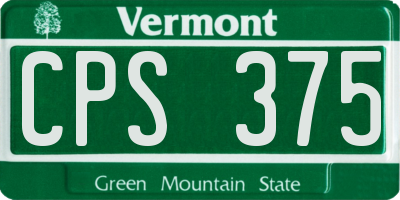 VT license plate CPS375