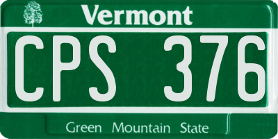 VT license plate CPS376