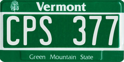 VT license plate CPS377