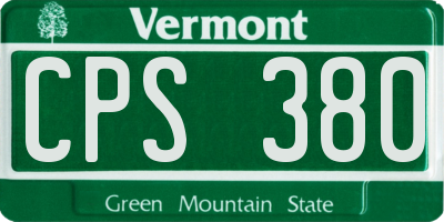 VT license plate CPS380