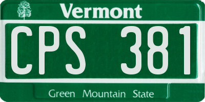 VT license plate CPS381