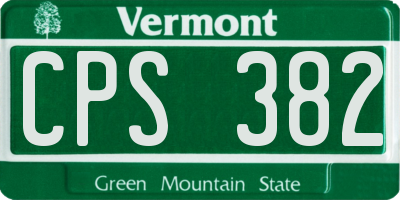 VT license plate CPS382
