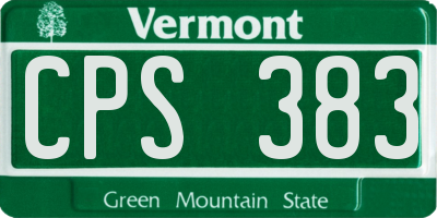 VT license plate CPS383