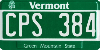 VT license plate CPS384