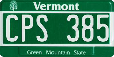 VT license plate CPS385