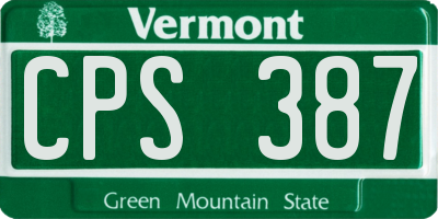 VT license plate CPS387