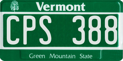 VT license plate CPS388