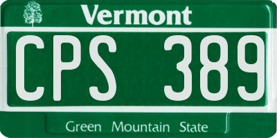 VT license plate CPS389