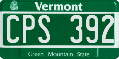 VT license plate CPS392