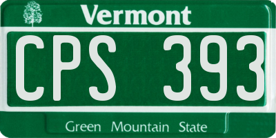 VT license plate CPS393