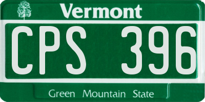 VT license plate CPS396