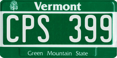VT license plate CPS399