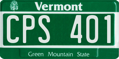 VT license plate CPS401