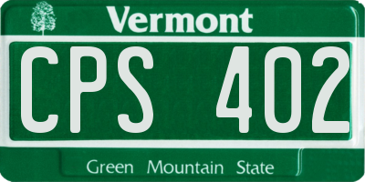 VT license plate CPS402