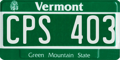VT license plate CPS403