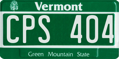 VT license plate CPS404