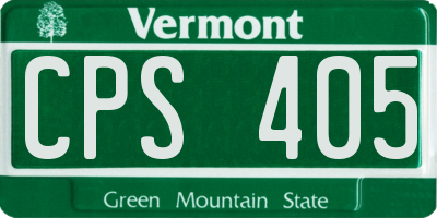 VT license plate CPS405