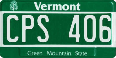 VT license plate CPS406