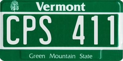 VT license plate CPS411