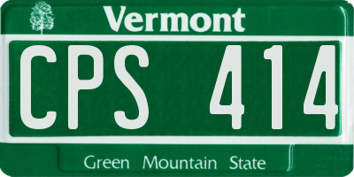 VT license plate CPS414