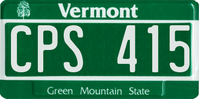 VT license plate CPS415