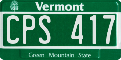 VT license plate CPS417