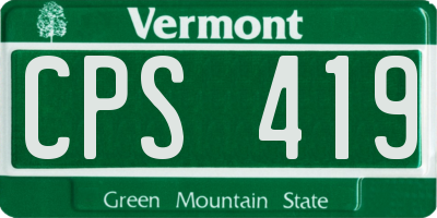 VT license plate CPS419