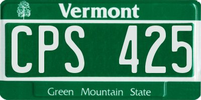 VT license plate CPS425