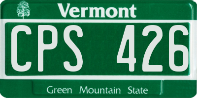 VT license plate CPS426