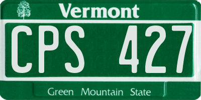VT license plate CPS427