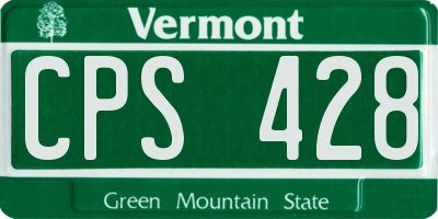 VT license plate CPS428