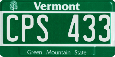 VT license plate CPS433