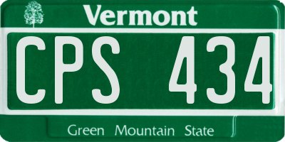 VT license plate CPS434