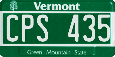 VT license plate CPS435