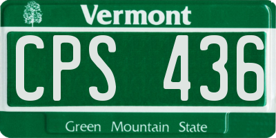 VT license plate CPS436