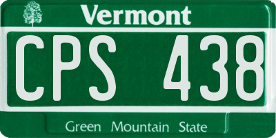 VT license plate CPS438