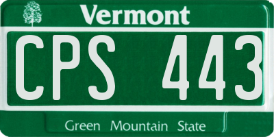 VT license plate CPS443