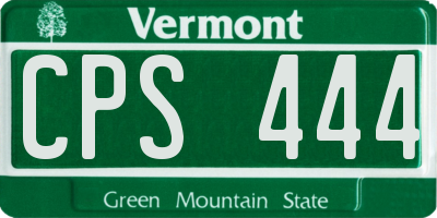 VT license plate CPS444