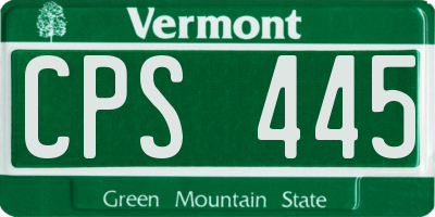 VT license plate CPS445