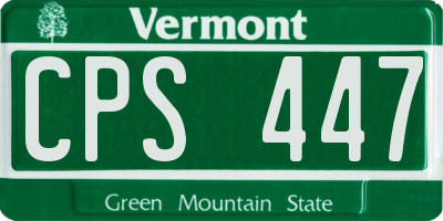 VT license plate CPS447