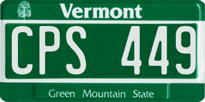 VT license plate CPS449
