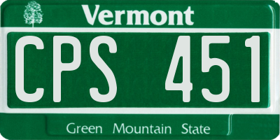 VT license plate CPS451