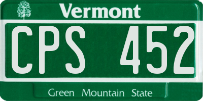 VT license plate CPS452