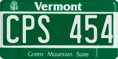 VT license plate CPS454