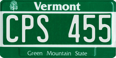 VT license plate CPS455