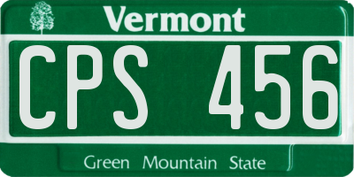 VT license plate CPS456