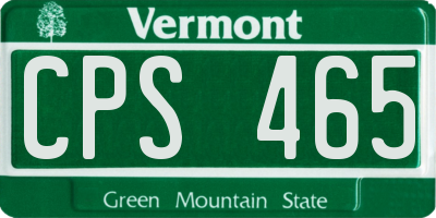 VT license plate CPS465