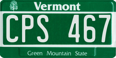 VT license plate CPS467