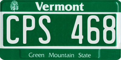 VT license plate CPS468