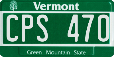 VT license plate CPS470